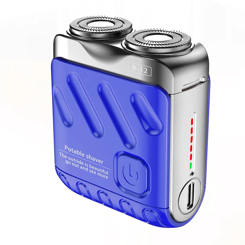 Mini Shaver On-The-Go, Portable Electric Shaver for Men, Dry Shave, USB-C，IPX7 Waterproof Easy Cleaning, Battery Indicator