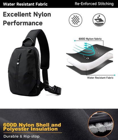 Waterproof Oxford Chest Bag for Men & Women – Lightweight Crossbody Sling