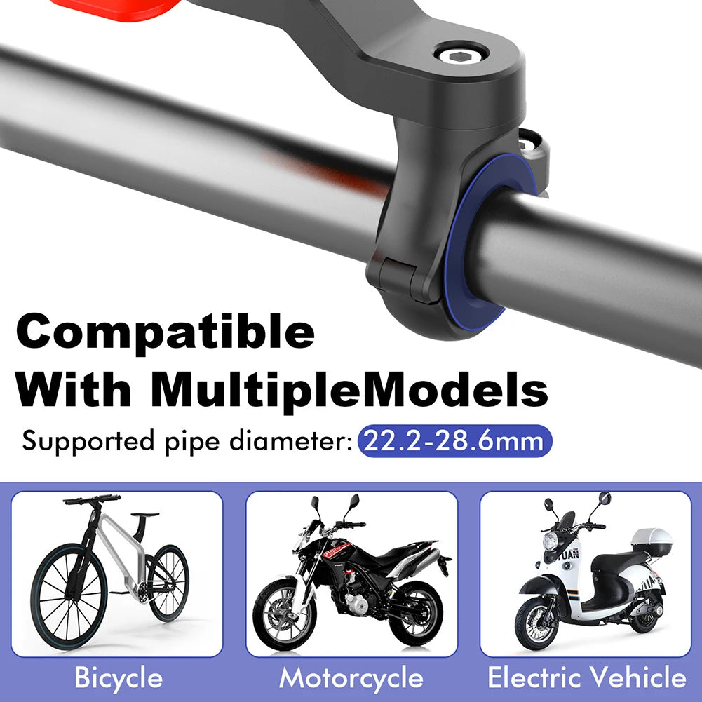 Motorcycle Bike Phone Holder Shock Absorber Quad Lock MTB Handlebar Phone Stand 360° Rotatable GPS Navigation Support Bracket