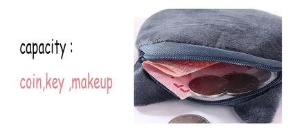 Animal Shape Plush Coin purse Headphone Bag Zipper Money Duck Women Coin Wallet Bag Kawai Card Key Money Coin Purse Bags Gift