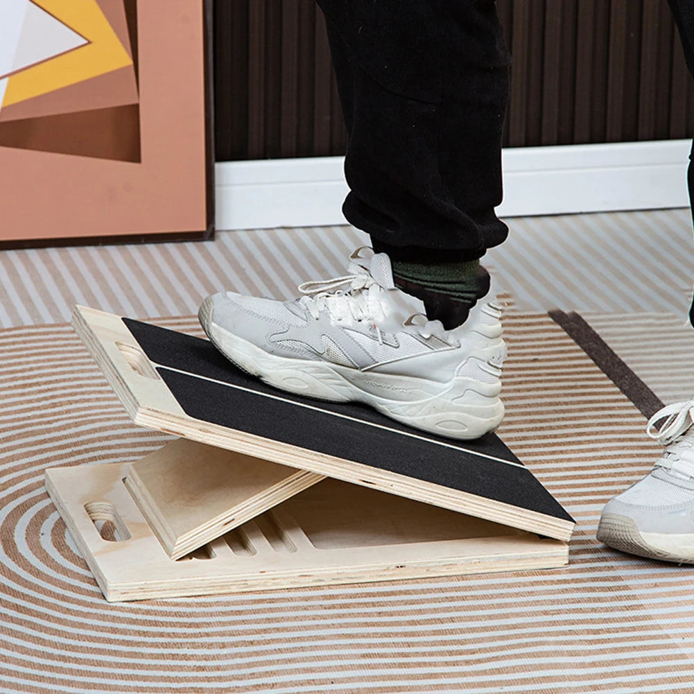 Wooden Slant Board Adjustable Incline Board Portable Calf Stretcher Heavy Duty Calf Stretch Board for Knees Ankle Heel Feet Leg