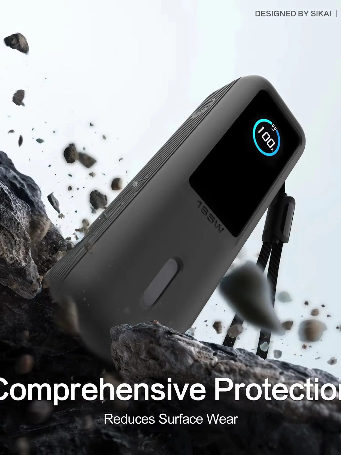SIKAI Silicone Case for Anker Zolo 165W 2in1 Power Bank Shockproof Protective Cover Soft Durable Portable Charger case