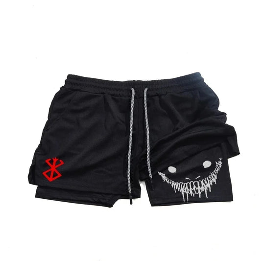 Berserk- Men's 2-in-1 sports shorts running quick drying shorts gym and fitness training double layered Training shorts