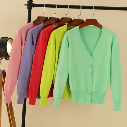 Black Cropped Cardigan Female Clothing Jersey Blouses Women's Coat Spring 2025 Long Sleeve Top Korean Fashion Knitted Sweater