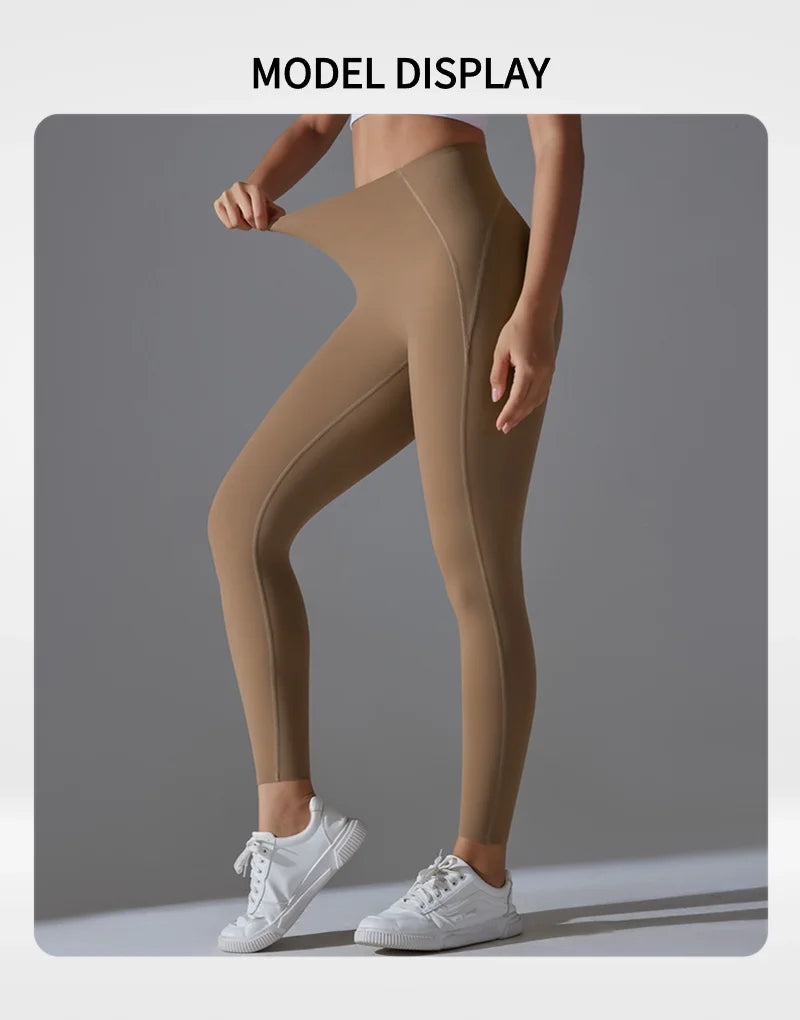 Women's High Waisted, Tight Fitting, Sexy Peach Hip Lifting Yoga Pants, Gym Exercise, Running, Pilates, Leggings Yoga Pants