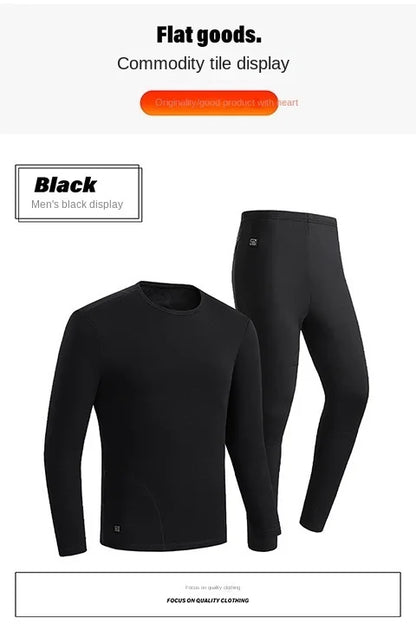 30 Zones Heating Heated Underwear Women Men Motorcycle Jacket USB Electric Heating Underwear Fleece