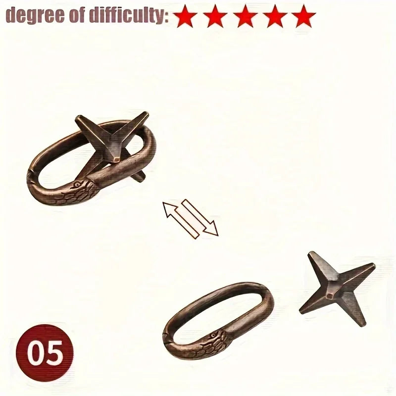 A classic intellectual metal puzzle toy, a difficult educational game toy for Christmas, Thanksgiving and birthday gifts