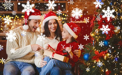 2025 NEW Snow Projector Lights, Dynamic Rotating Snowflake Projection Light Outdoor, IP65 LED Snow Spotlight Lightning or Hallow