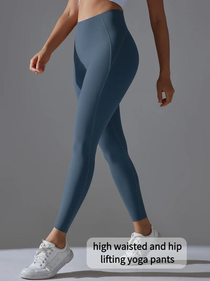 Women's High Waisted, Tight Fitting, Sexy Peach Hip Lifting Yoga Pants, Gym Exercise, Running, Pilates, Leggings Yoga Pants