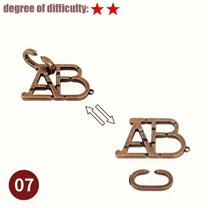 A classic intellectual metal puzzle toy, a difficult educational game toy for Christmas, Thanksgiving and birthday gifts