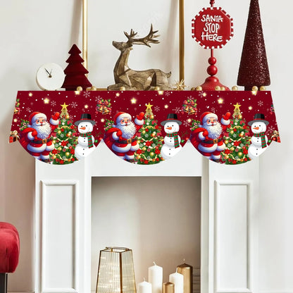 Christmas Santa Snowman Fireplace Mantel Scarf Christmas Decorations for Home 2025 Living Room Xmas Navidad New Year Gifts 2026