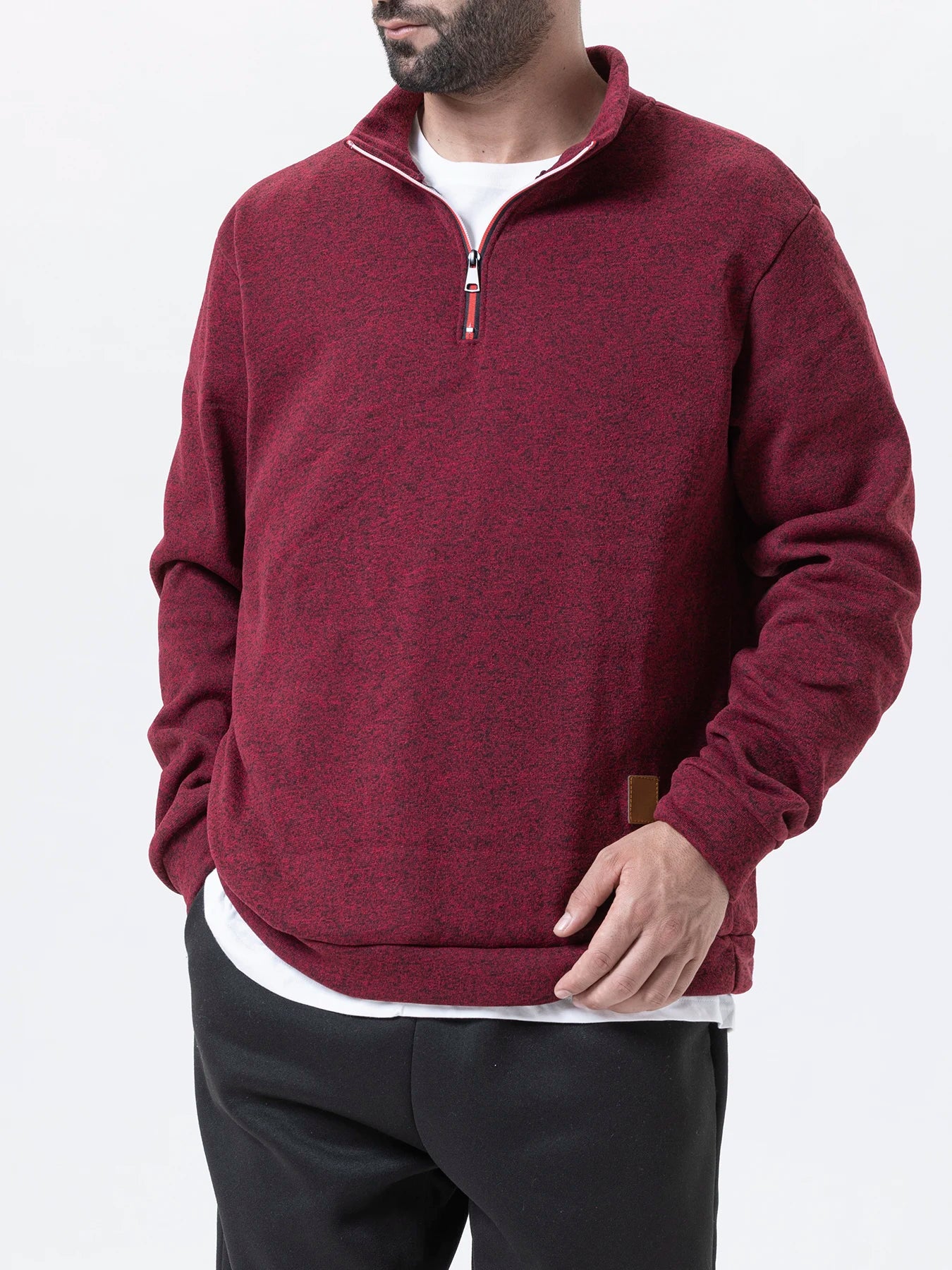 Men Sweatshirts Autumn Thicker Pullover Half Zipper Pullover Male Winter Solid Color Turtleneck Sweater Hoody Outdoor Sweatshirt