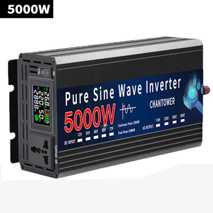 Pure Sine Wave Inverter 12V 220V 24V 110V 1000W 2000W 3000W 4000W 5000W DC To AC Portable Power Converter Car Solar Inverter