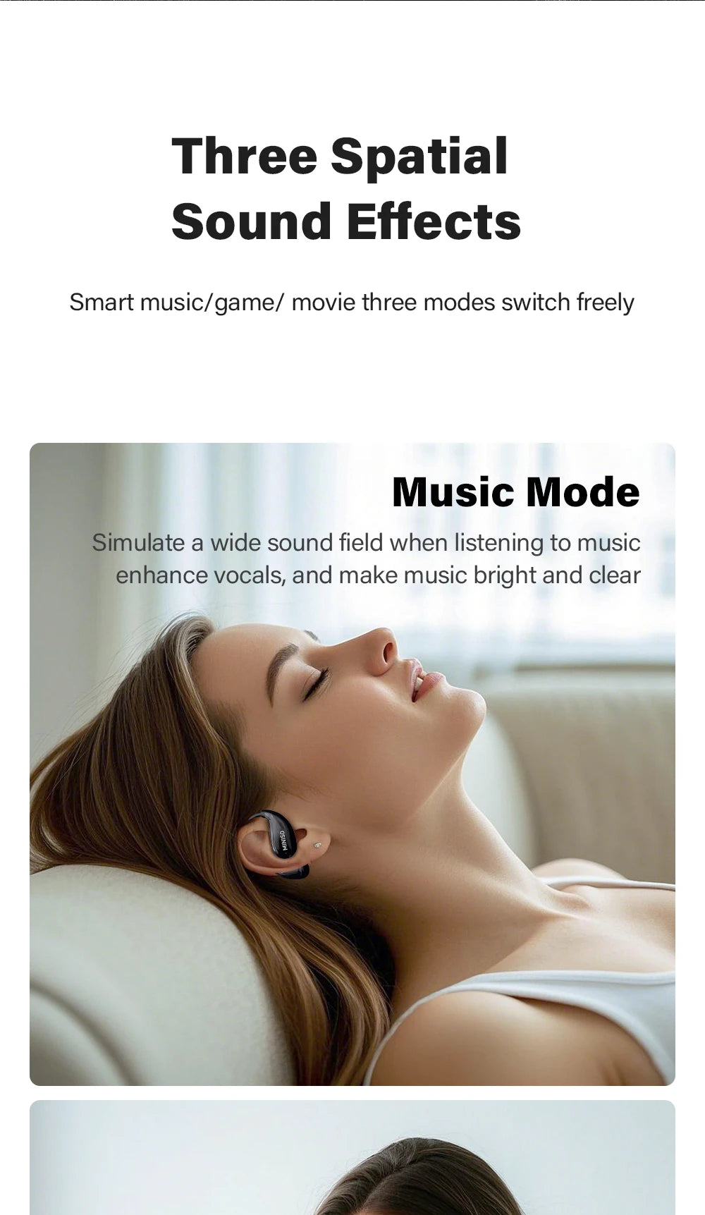 Miniso MS189 AI Translation Bluetooth Earphones Sports Wireless Headset LCD Color Touch Screen 8-Hour Battery Life Stereo Bass