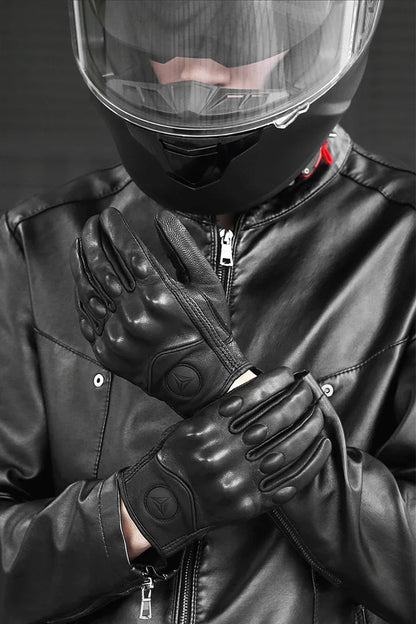 Mens Women 4 Season Driving Supertech Black/White Motorcycle Leather Gloves Racing Glove Motorbike Cowhide Race Bike Knight