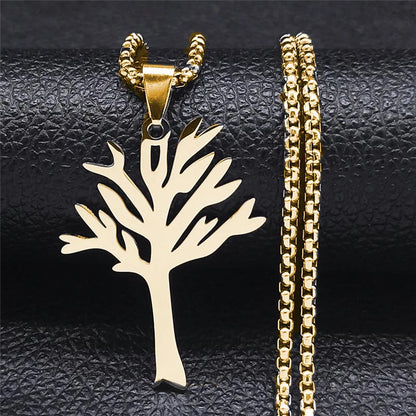 New Personalized Stainless Steel Tree Of Life Pendant Necklace Jewelry Accessories For Men And Women Jewelry Gifts Wholesale