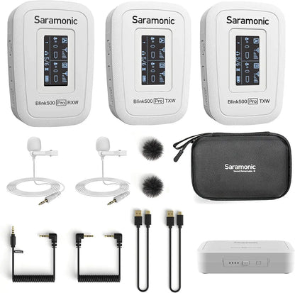 Saramonic Blink500 Pro Wireless Lavalier Microphone for iPhone Android PC Computer DSLR Cameras Youtube Recording Streaming Vlog