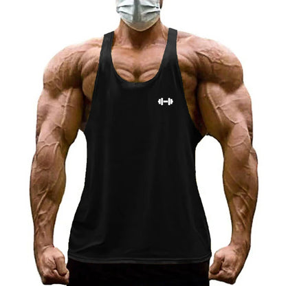Gym Bodybuilding Stringer Y-back Tank Tops Mens Fitness Sleeveless Cotton Breathable T-Shirt Summer Cool Workout Muscle Vests