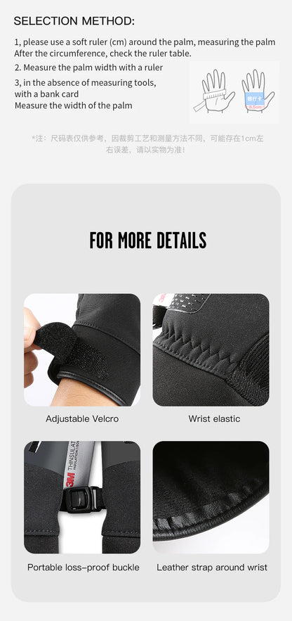Outdoor Winter Cycling Gloves Touch Screen Motorcycle Gloves  Windproof Sports Riding Ski Gloves Waterproof 3M Running Gloves