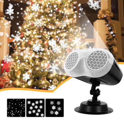 Christmas Snowfall Projector Light Owl Shape Outdoor Highlight Landscape Dynamic LED Snowflake Projection Lamp for New Year Lamp