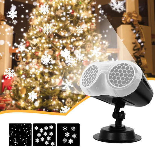 Christmas Snowfall Projector Light Owl Shape Outdoor Highlight Landscape Dynamic LED Snowflake Projection Lamp for New Year Lamp