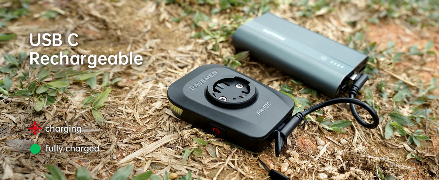 RAVEMEN Bike Light Set Bicycle LED Front Rear Head Rechargeable Lamp LS06(FR300+CL05) Headlight For Garmin Wahoo Taillight Set