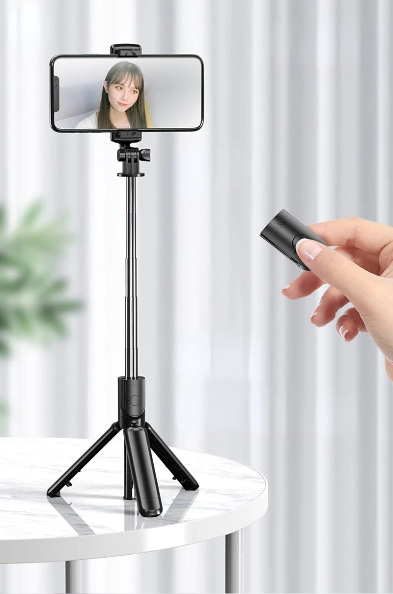 Bluetooth Selfie Stick Tripod with Remote – Compatible with iPhone & Android