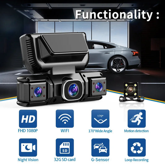 4Camera 360 Degrees Car DVR 1080P Video Recorder WIFI Dash Cam Front right left Rear View camera 24h Parking Monitor Gift
