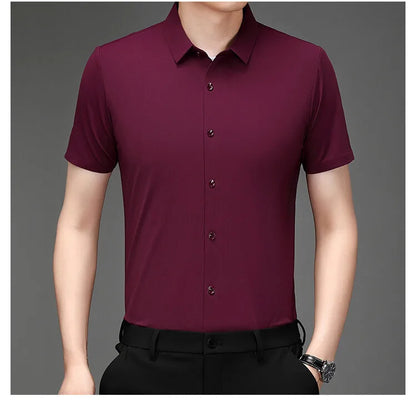 Men’s Ultra Stretch Short Sleeve Shirt – Breathable Business Casual