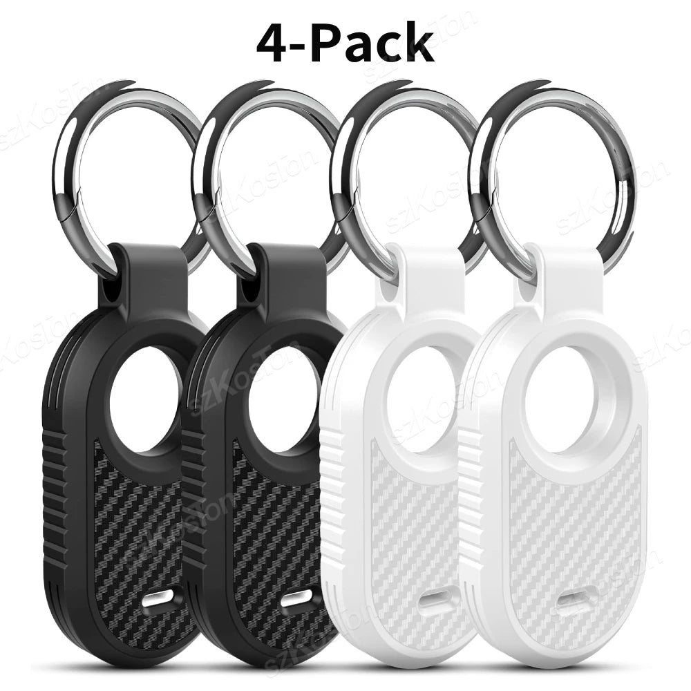 Carbon Fiber Style Case For Samsung Galaxy Smart Tag 2 Locator Anti-lost Backpack Keychain TPU Soft Silicone Protect Back Cover