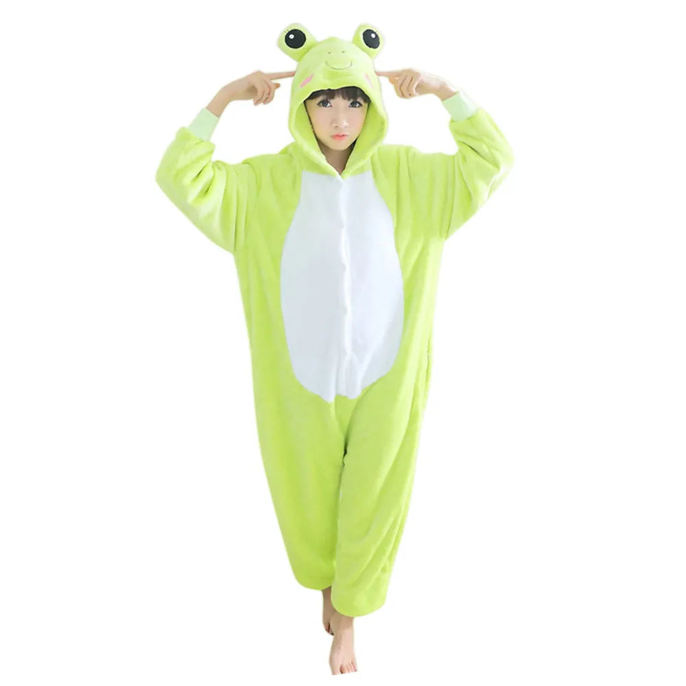 Animal Onesies Lion Tiger Leopard Wolf Fox Zebra Hippo Koala Bat Donkey Rabbit Chinchilla Frog Bee Penguin Dog Kigurumi Adult