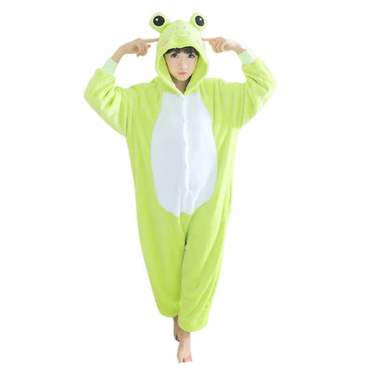 Animal Onesies Lion Tiger Leopard Wolf Fox Zebra Hippo Koala Bat Donkey Rabbit Chinchilla Frog Bee Penguin Dog Kigurumi Adult