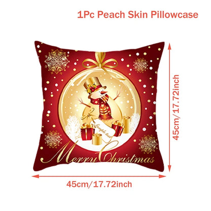 Christmas Cushion Cover Merry Christmas Decorations for Home 2025 Christmas Ornament Navidad Noel Xmas Gifts Happy New Year 2026