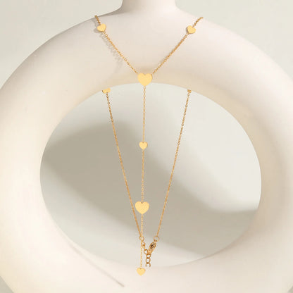 Gold Heart Lariat Y Necklace – Dainty Layered Jewelry
