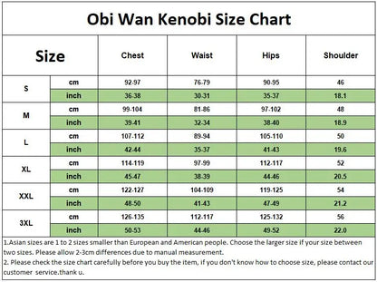 Obi Wan Kenobi Men's Costume Robe Adult Male Jedi Knight Tunic Costume Hooded Uniform Full Set Halloween Cosplay Cloak