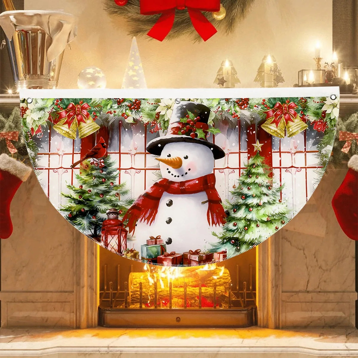 Christmas Fan-shaped Flag Outdoor Hanging Banner Christmas Decoration for Home 2025 Xmas Flag Navidad Natal Gifts New Year 2026