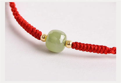 Handmade Adjustable Jade Bead Couples Bracelet – Lucky Charm