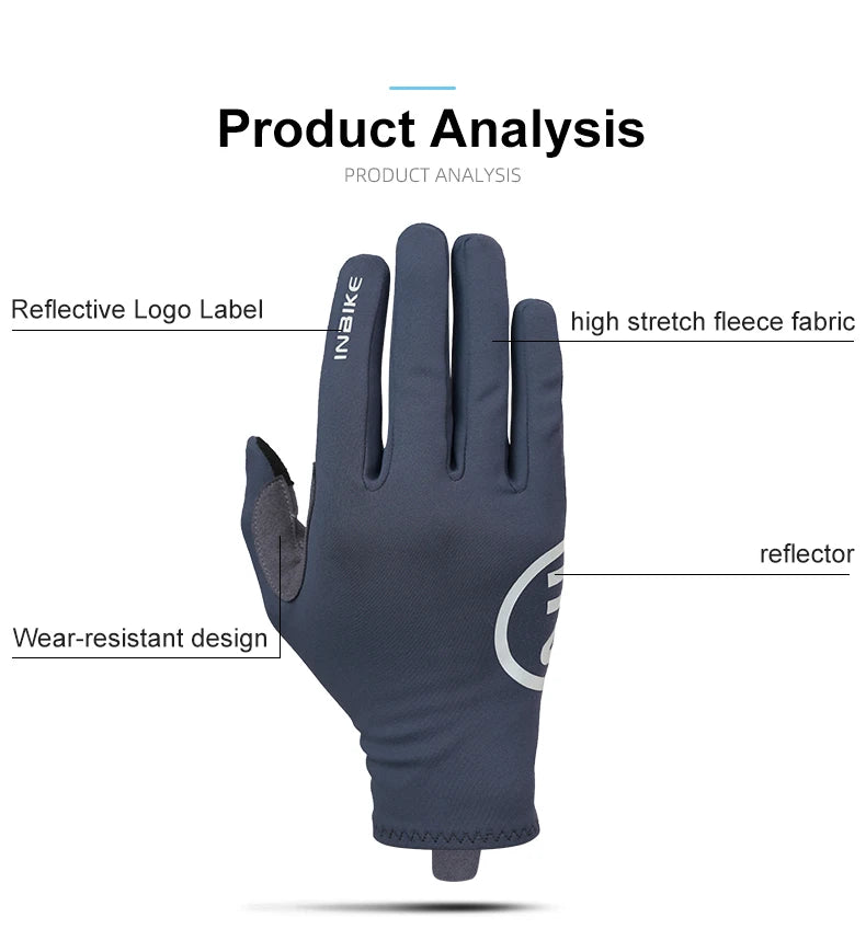 INBIKE Autumn Winter Thermal Bicycle Gloves Touch Screen Men Women MTB Road BikeGloves  Sports Fitness Outdoor Cycling Gloves