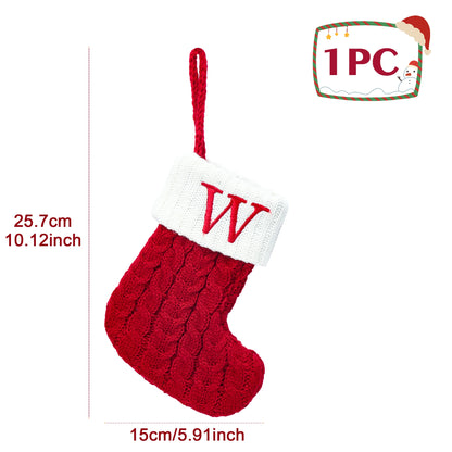 Christmas Socks Knitting Snowflake Letter Stocking Christmas Decoration 2025 For Home Xmas Tree Ornament Gift Navidad Natal 2026