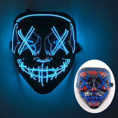 Halloween Skull Skeleton Head Headwear Horror Party Mask Light Up In The Dark Night Disguise Glowing Purge Mask For Halloween