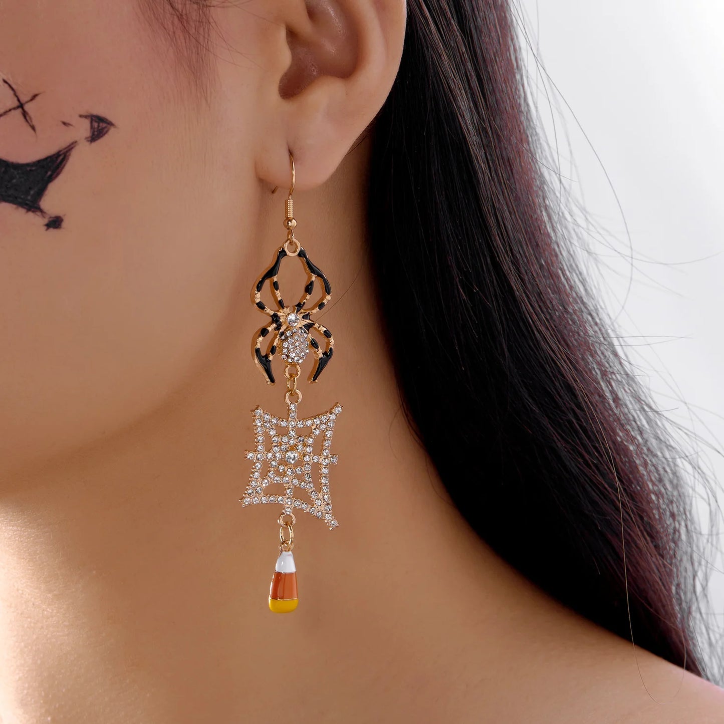 Cute Halloween Dangle Earrings for Women Cartoon Pumpkin Ghost Spider Drop Oil Earring Party Statement Jewelry Accessory