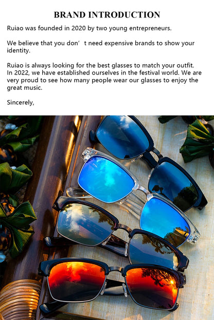 Ruiao 2025 Whole Luxury Premium Shades Designer Black Brand Sunglasses Mens Square Sun Glasses For Women