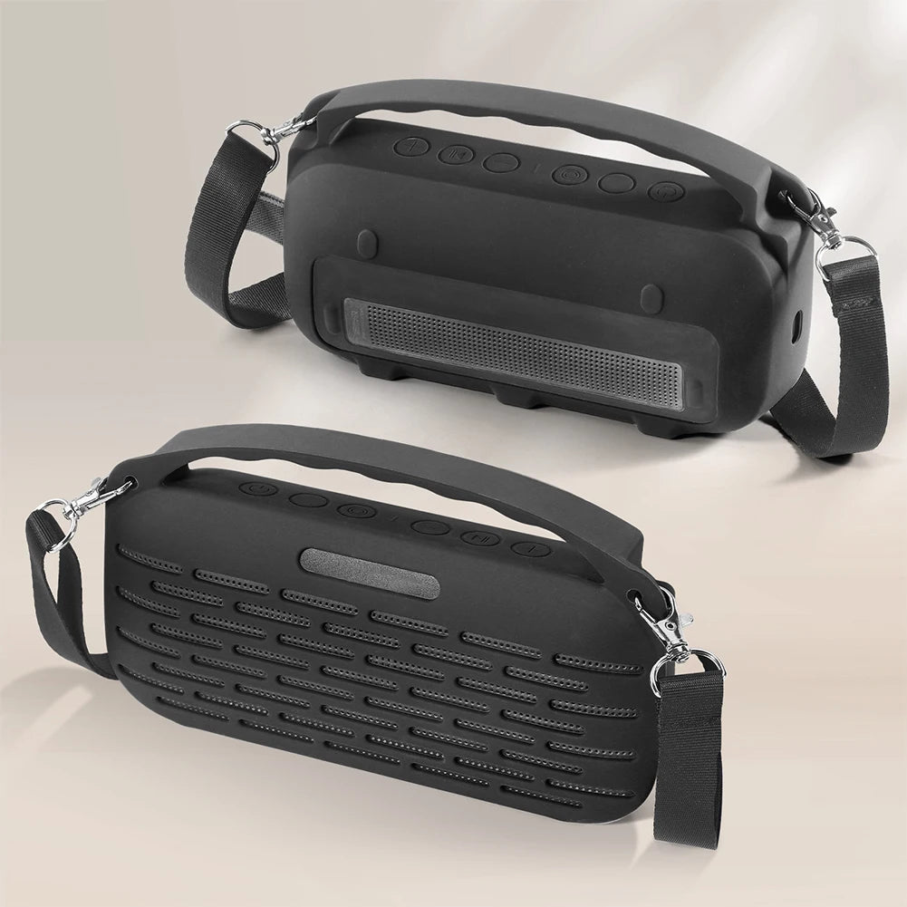 Silicone Case Cover for Bose SoundLink Flex 2nd Gen Speaker Travel Protective Carrying Case Pouch with Handle & Shoulder Strap