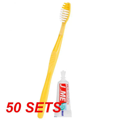 1-100pcs Disposable Hotel Toothbrush Portable Travel Toothbrush With Toothpaste Kit Oral Care Teeth Cleaning Brush Bathroom Set