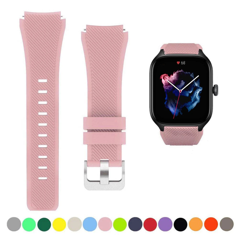 20mm/22mm Watch band For Amazfit GTS/2/2e/3/4 GTS2 Mini/GTR 4/3/Pro/GTR2/2e/stratos 2/3 Silicone Bracelet Amazfit bip 6 5 strap