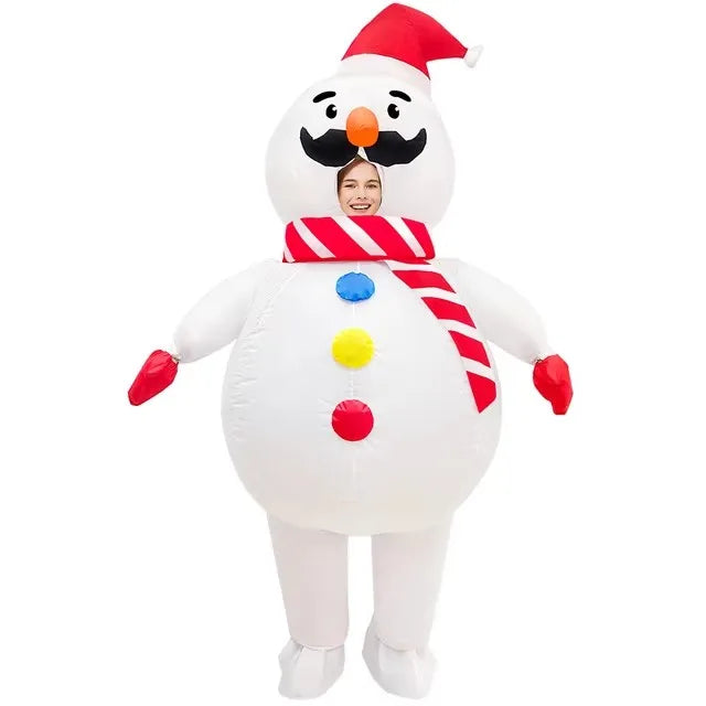 Christmas Inflatable Costume Santa Claus Snowman Gingerbread Tree Adult  Party Masquerade Role Play Holiday Gift