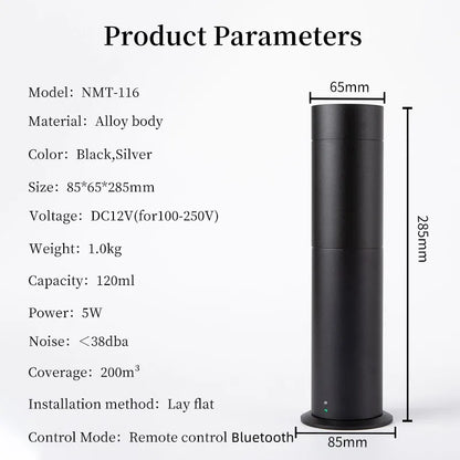 Aroma Diffuser 360 Scents Up To 600 Sq Ft Column Perfume Air Purifier Metal Material 120ML Capacity Freshener Mini Pro Scent