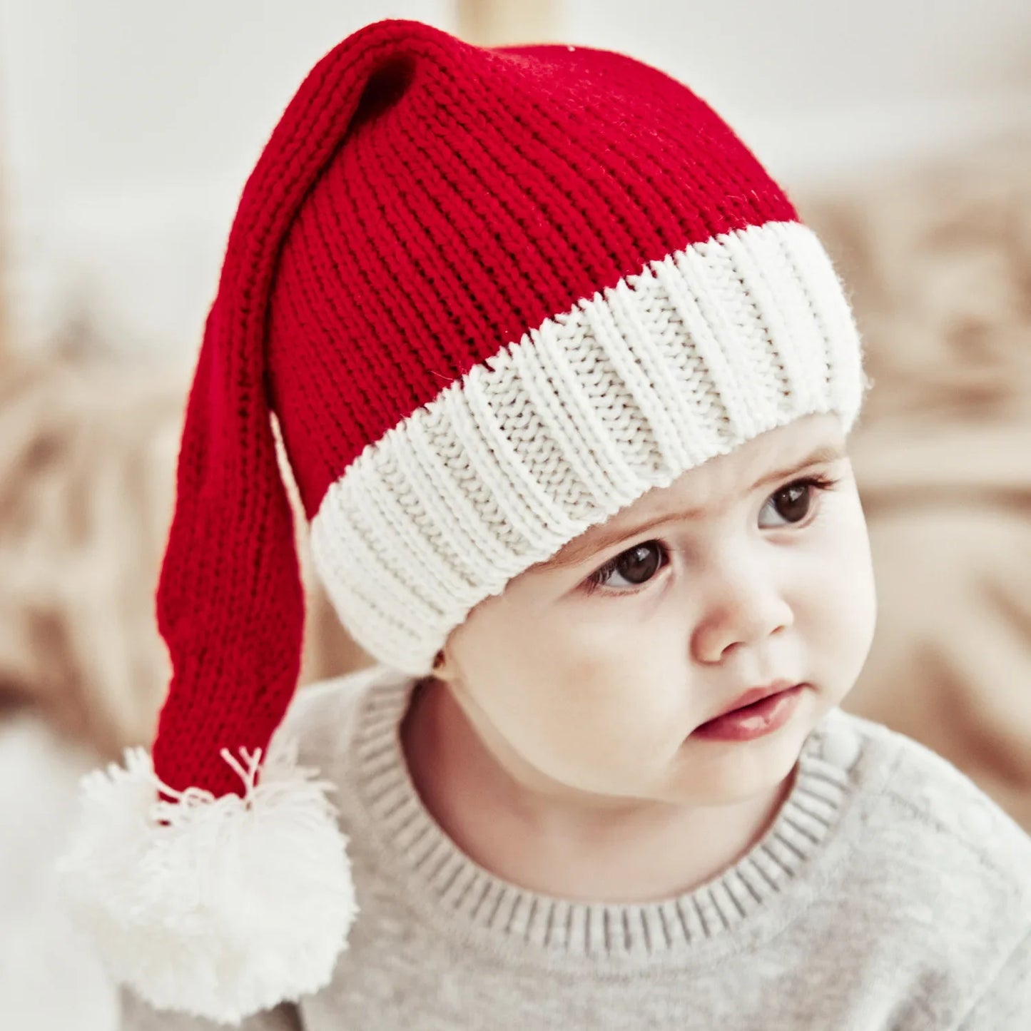 2025 Knitted Christmas Hats Cute Pompom Adult Kids Soft Beanie Hat New Year Party Kids Gift Navidad Noel Christmas Decoration