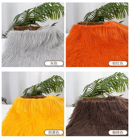 25x45cm 9cmPile Faux Fur Fabric For Sewing Doll Toy Beard Hair DIY Patchwork Material Accessories Home Decoration Cosplay Fabric