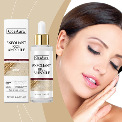 OceAura Exfoliating Facial Serum for Cleaning Pores Remove Dead Skin Blackhead Remover Oil Control Exfoliant Rice Ampoule 100ml